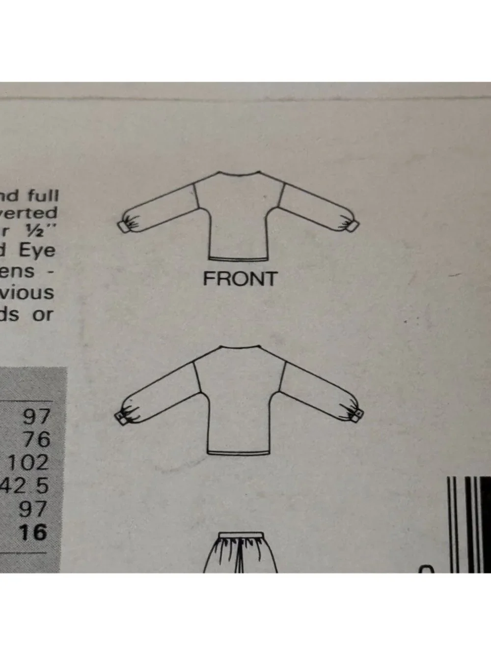Butterick Sewing Pattern 5091 Top Culottes 1980s Outfit Vintage Casual 8-16 UC